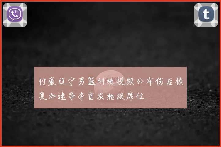 付豪辽宁男篮训练视频公布伤后恢复加速争夺首发轮换席位